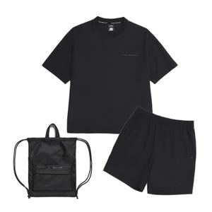 내셔널지오그래픽 N252UPB900 우븐 반팔+반바지 2PACK BLACK