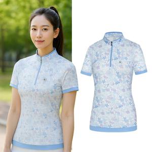 콜핑 여성 하이쿨 바다 프린트 등산 반팔 반집업 티셔츠 GS