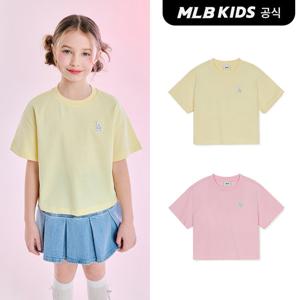 [MLB키즈 공식] 25SS 베이직 여아 스몰로고 크롭 티셔츠 (3color) 7FTSB0553