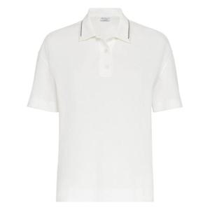 브루넬로 쿠치넬리 여성 화이트 반팔 폴로 M0T63EM415C7220