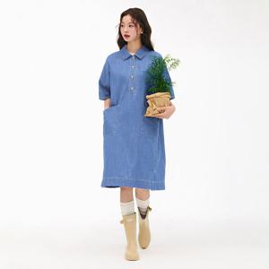 [체이스컬트][본사]여성 데님 셔츠 카라 원피스-EBRG6171C0D