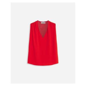 랑방 브이넥 비스코스 실크 슬리브리스 탑 1808609