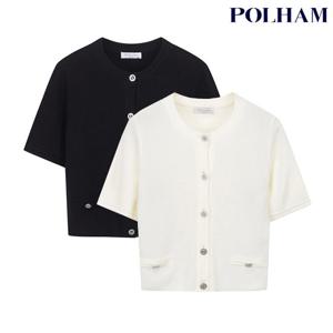 폴햄  여성 자켓라이크 반팔 가디건(PHF2EC2040)