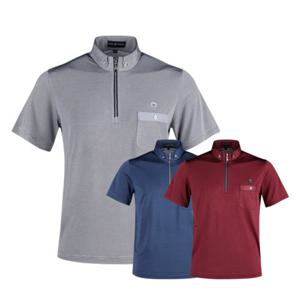 [럭스골프]럭스골프 남자 반집업 반팔 카라 골프셔츠 AJP2M406