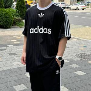 아디다스 공용 아디컬러 폴리 반팔 티셔츠 블랙 검흰 IU2341