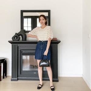 [옷자락]여자 데일리 뒷트임 프릴 레이스 반팔 블라우스