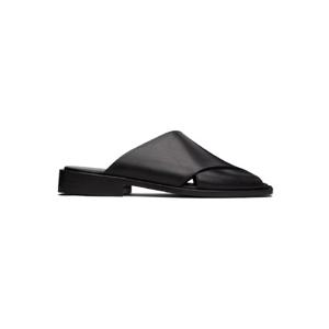 르메르 샌들 블랙 크로스 플랫 샌들 251646M234001