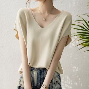 [베나프]배드 슬리브 브이넥 반팔니트_BJ2LK042