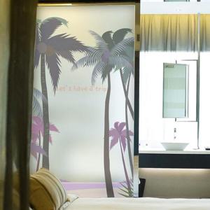 아트박스/낭만창고 ncdr109-해변의 야자수-샤워부스 유리문시트