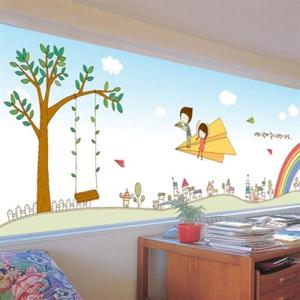 아트박스/낭만창고 nang390-종이 비행기를 타고-뮤럴실사 시트지