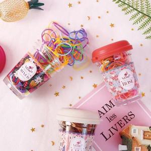 아트박스/이룸 보틀 머리끈 헤어끈 머리 묶기 고무줄 세트 130pc