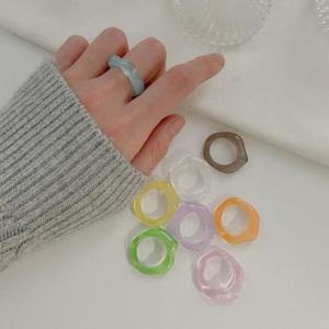 아트박스/이룸 투명컬러 물결 호마이카 반지