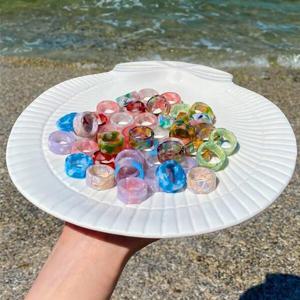 아트박스/이룸 굵은 파스텔 호마이카 마블링 반지세트 5pcs