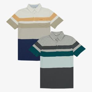 [크로커다일남성]면 혼방 블록 패턴 반팔 카라티 CDAABTTS2401_J