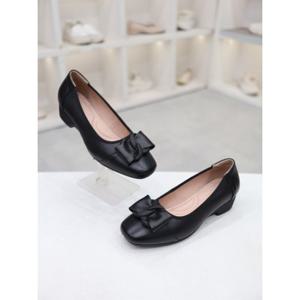 [코디엘루]리본장식 여성 캐주얼 웨지굽 펌프스 4cm CDSP500691