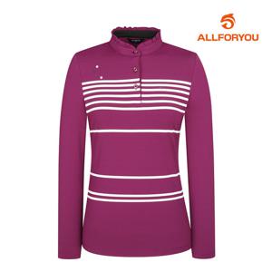[올포유] 여성 스트라이프 별 포인트 넥프릴 티셔츠 AWTHL7381-415_G