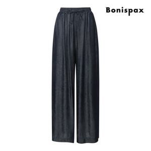 보니스팍스  생지 데님 쿨 와이드 롱 밴딩 팬츠 (XP7PT009M0)