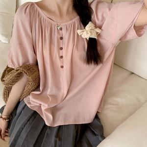 [베나프]일리 볼륨소매 셔링 블라우스_BJ2BL025