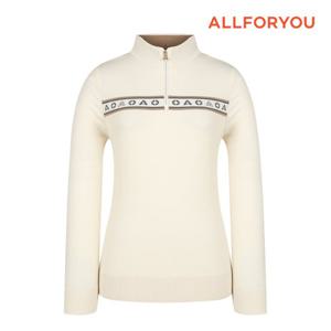 [올포유][올포유]여성 로고 포인트 반집업 니트 AWSHM8191-102