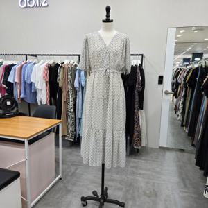 [ab.f.z]AFZ3NO40/브이넥 허리 스트링 루즈핏 시원한 롱 원피스_