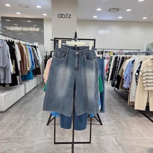 [ab.f.z]AFZ5ZE36/여름 부드러운 통 5-6부 데님 반바지_IC