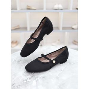 [블리아르]진주장식 스웨이드 겨울 메리제인 플랫 2cm BLMD66040