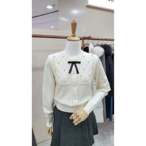 [케네스레이디]라운드 진주 큐빅 풀오버EKPOOA0100_CA