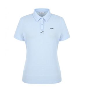 [핑][핑골프]여성 단작 포인트 카라 반팔 티셔츠 121E2TO053_BL