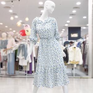 [ab.f.z]플라워 허리셔링 쉬폰 원피스 FSPZZ1O32C