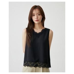 레이스배색 나시 블라우스 PR3WB865