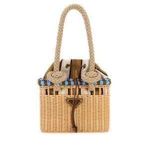 프라다 여성 베이지 Wicker 미니 바캉스 크로스백 1BG5582HG4 F0O8A