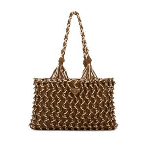 프라다 여성 메탈릭 망사 쇼퍼백 1BG5752HHE F049E