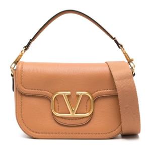 발렌티노 카멜 브라운 가죽 V로고 핸드백 4W2B0N20IMZ KELALMON