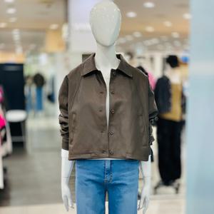 [클리지]카라 밑단 스트링 셔츠형 인조가죽 레더자켓 CP7WLJ08