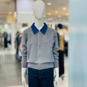 [클리지]카라 청배색 집업 니트 가디건 CP7WKC07