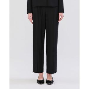 질스튜어트 뉴욕 여성 24FW 품절임박 SET UP울 96% 블랙 핀턱 와이드핏 슬랙스 팬츠 JSPA4D340BK