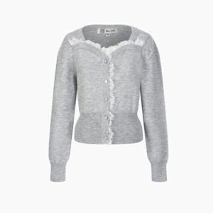 [에고이스트] [BLUE LABEL] 레이스 포인트 하트넥 니트가디건 ER3OKG03