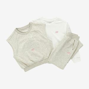 M 뉴발란스키즈트레이닝세트 PQC NK9YE3101G-33 3PCS 라운드넥 여아 조끼셋업