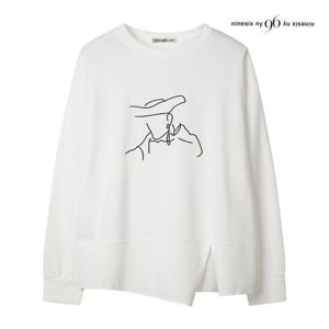 나인식스뉴욕  카우보이 자수 트임 맨투맨 티셔츠 (NP9TS007M0)