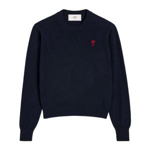 (명품) 아미 스몰 하트 로고 니트 네이비 BFFKS1