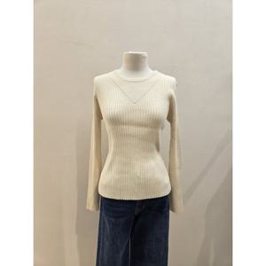 숲  (SBRLK30) 브이 포인트 라운드 골지 니트