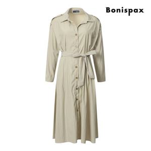 보니스팍스  클래식 트렌치 셔츠 원피스 (XP9OP003M0)