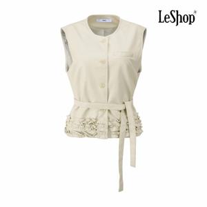 [르샵] 비건 레더 트리플 프릴 스트랩 베스트 (BP9VT010A)