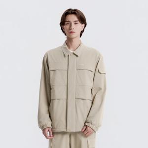 N253UFT031 아르켈론 우븐 스트레치 카라넥 자켓 MOURNING BEIGE