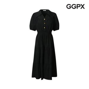 [지지피엑스]골드 버튼 반팔 셔츠 원피스 (GP3OP019F)