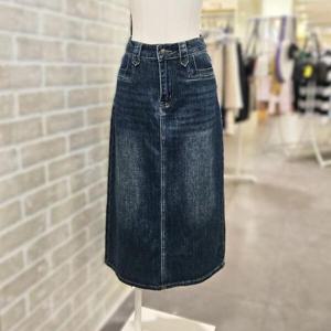 [레코브]LC31EXDS515X_일자 뒷 트임 데님 스커트