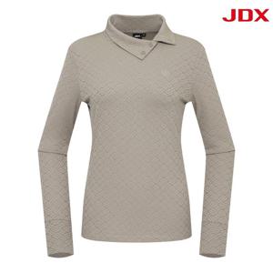 [JDX] 여성 하이넥 버튼 자카드 티셔츠(X2TLU7451LI)