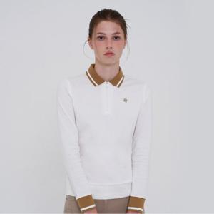 [JDX] 여성 배색 지퍼 카라티셔츠(X2TLU7452OW)