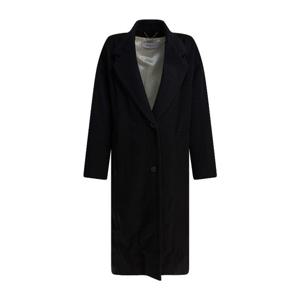 골든구스 싱글브레스트 코쿤 코트 GWP02275P00197390100 BLACK