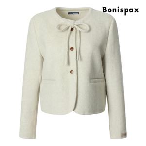 보니스팍스  핸드메이드 리본 라운드 울 자켓 (XP9JK009M0)